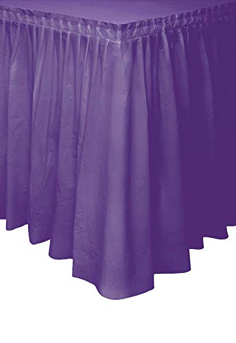 Unique- Falda de mesa de plástico, Color morado oscuro, 420 cm (50055)