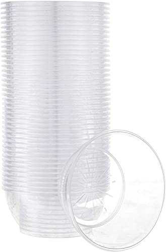 KAHEIGN 60 Piezas Mini Cuencos de Postre, 180ml Vasos de Postre Redondos de Plástico Copa de Aperitivo de Parfait Transparente Tazón para Servir Reutilizable para Fiesta de Mousse Pudín (9 x 4cm)