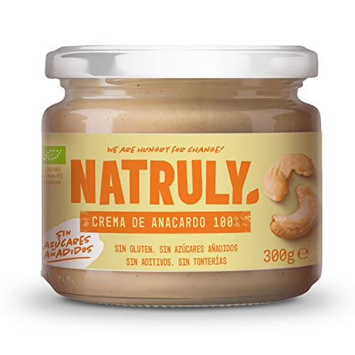NATRULY Crema de Anacardos BIO, Crema de Anacardo Orgánica, 100% Anacardo Sin Azúcar, Sin Gluten-300 g