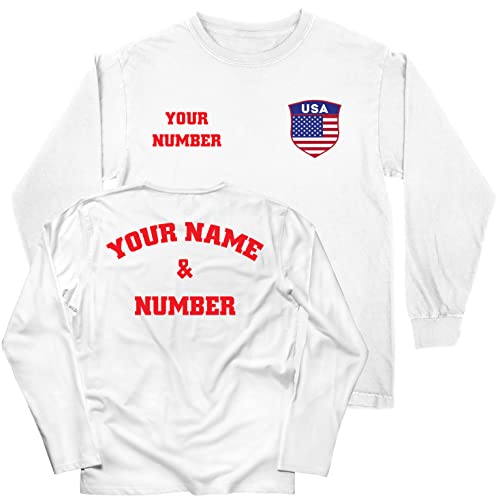 lepni.me Camiseta para Niños de Fútbol de EE.UU. con Su Nombre y Número | Insignia de Bandera Americana Personalizada | Copa del Mundo 2022 (3-4 años Blanco Multicolor)