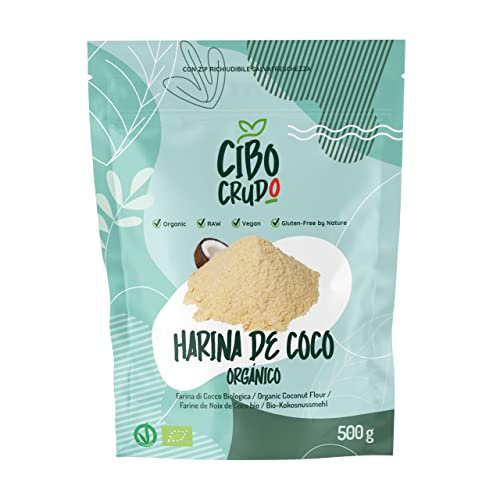 Harina de Coco Keto Orgánica - 500g. Harina de Coco sin Azucar o Gluten. Rica en Fibras y Sales Minerales. Coconut Flour.