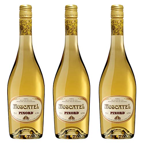 Pinord Moscatel Vino Dulce de Postre - 3 botellas x 750 ml - Total: 2250ml