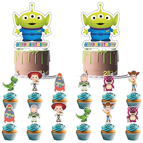 Decoración de Pastel Toy Story Hilloly 14 Piezas Toy Story Decoracion Tarta Acrílico Toy Story Cupcake Topper Set Adornos para Tartas DIY Decoración para Tartas Suministros para Fiesta para Niños