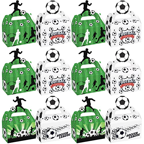 YGCHEN Fútbol Bolsas de Regalo Copa Mundial Bolsas de Golosinas Cumpleaños Cajas de Regalos Niños Bolsa de Dulces Bolsas de Papel para Fiesta de Cumpleaños (12 Piezas)